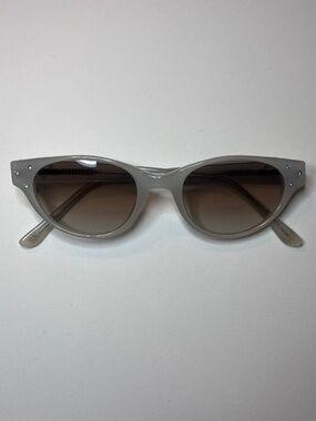 Lulu Guinness Smoke Grey Cat Eye Sunglasses with Crystal Accents